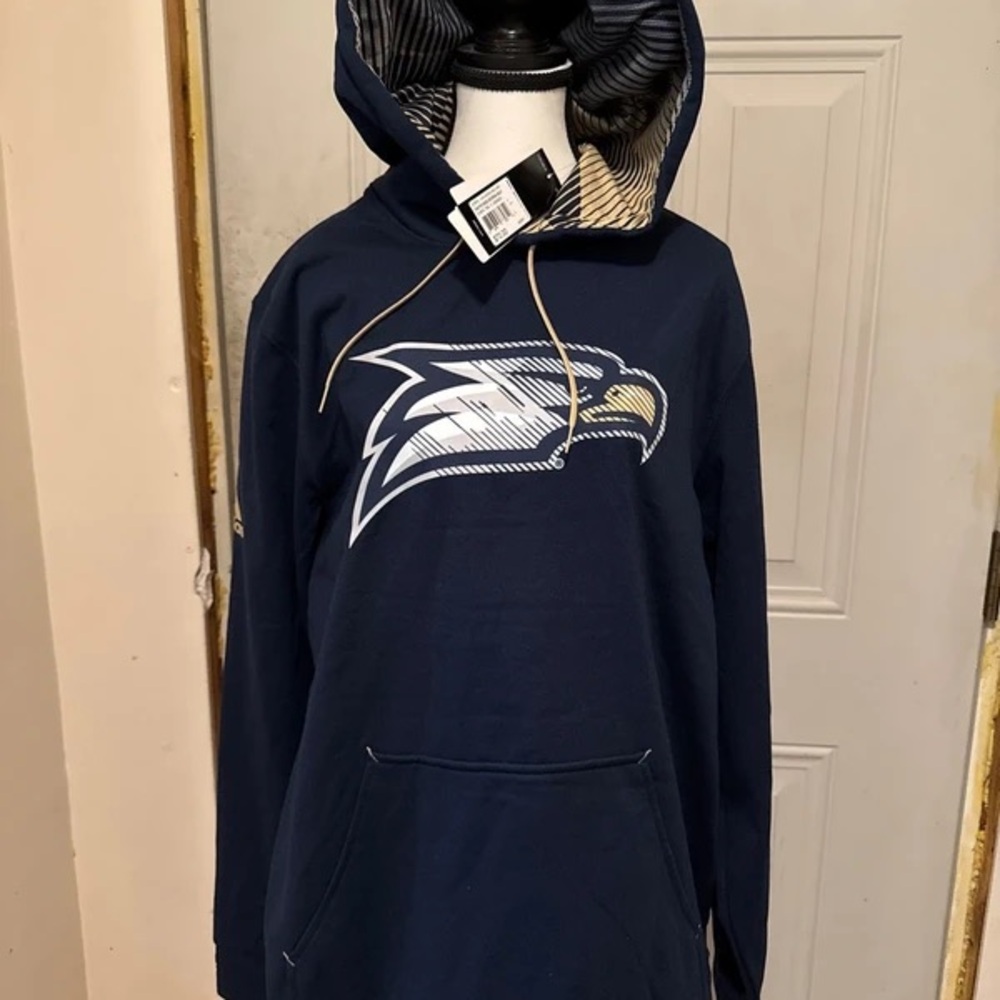 Men's Navy Crewneck Hoodie with Eagle Graphic
